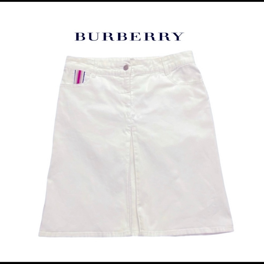 BURBERRY front pleated skirt